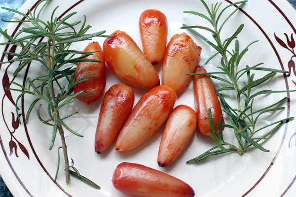 Prato de louça branca com vários pinhões descascados delicioso para comer e com benefícios do pinhao para saude