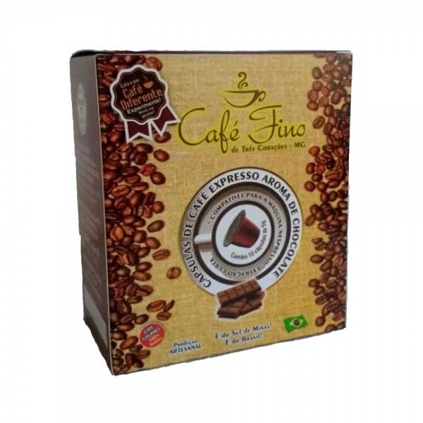 Caixa com 10 cápsulas de café com chocolate compatíveis com máquina Nespresso
