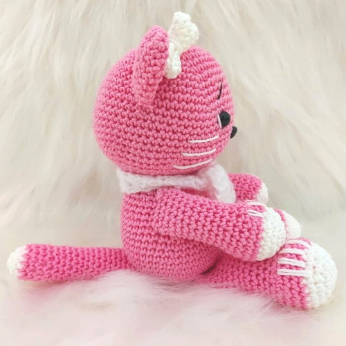 Amigurumi Ursa Rosa de Crochê - 24 cm