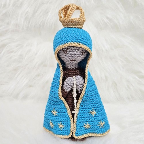 Amigurumi Nossa Senhora Aparecida de Crochê - 23 cm 