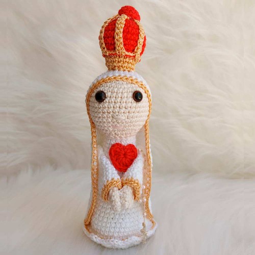 Amigurumi Nossa Senhora de Fátima de Crochê - 22 cm