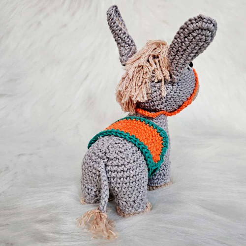 Amigurumi Articulado Burrinho de Crochê - 17 cm