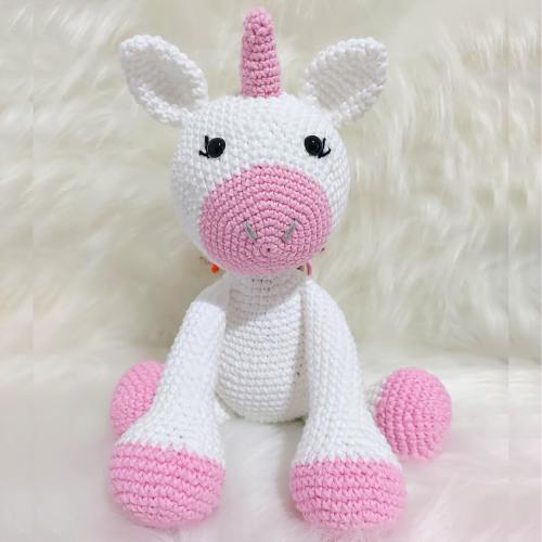 Amigurumi Unicórnio De Crochê - 35 Cm