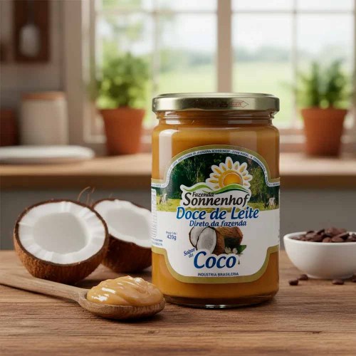 Doce de Leite Cremoso com Coco 420g - Fazenda Sonnenhof