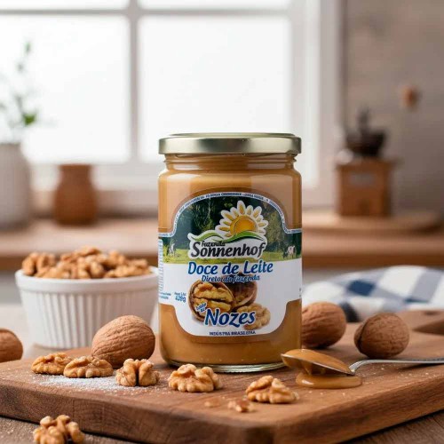 Doce de Leite Cremoso com Nozes 420g - Fazenda Sonnenhof