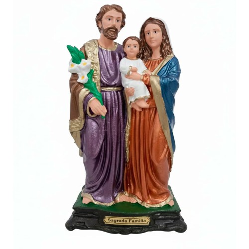 Imagem da Sagrada Família em Borracha Inquebrável - 20 cm