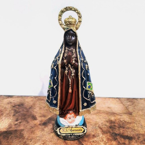 Imagem de Nossa Senhora Aparecida com Auréola em Resina - 15 cm
