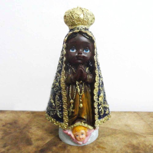Imagem Infantil de Nossa Senhora Aparecida em Resina - 15 cm