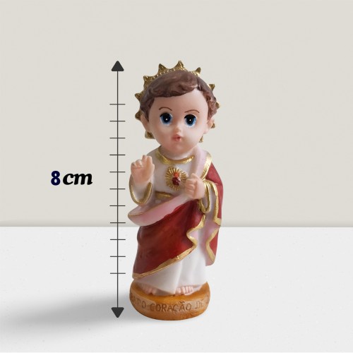 Imagem Infantil do Sagrado Coração de Jesus em Resina - 8 cm