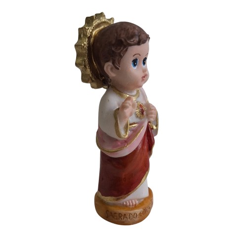 Imagem Infantil do Sagrado Coração de Jesus em Resina - 8 cm
