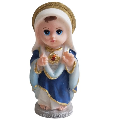 Imagem Infantil do Sagrado Coração de Maria em Resina - 8 cm