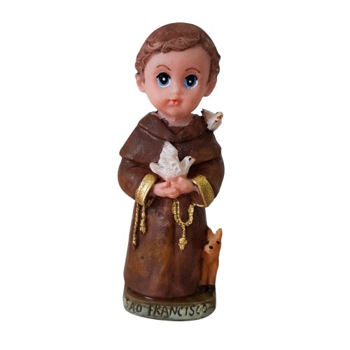 Imagem Infantil de São Francisco de Assis em Resina - 8 cm