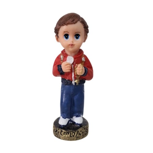 Imagem Infantil de São Carlo Acutis em Resina - 8 cm