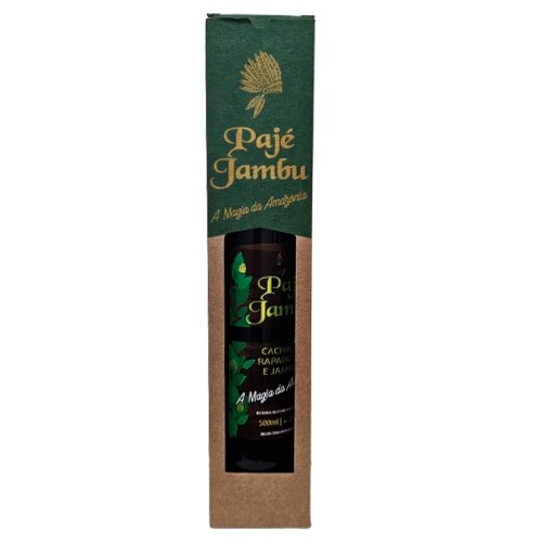 Kit para Presente Cachaça de Jambu com Rapadura 500 ml + Caixa Presenteável - Pajé Jambu