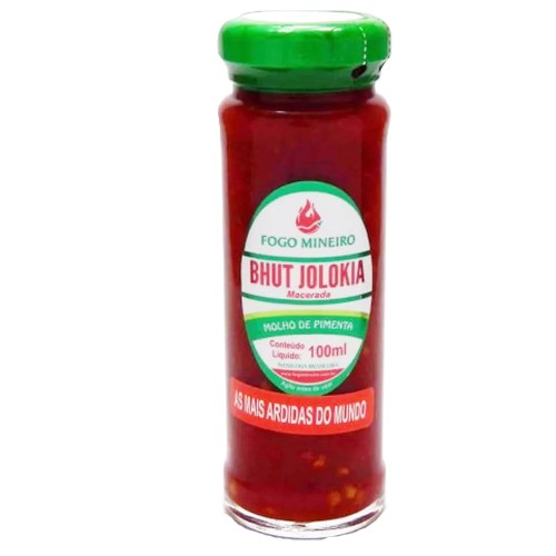 Molho de Pimenta Bhut Jolokia Macerada 100ml - Fogo Mineiro