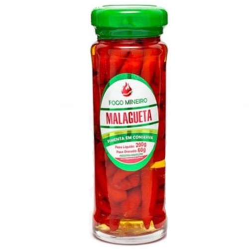 Conserva de Pimenta Malagueta Vermelha 60g - Fogo Mineiro