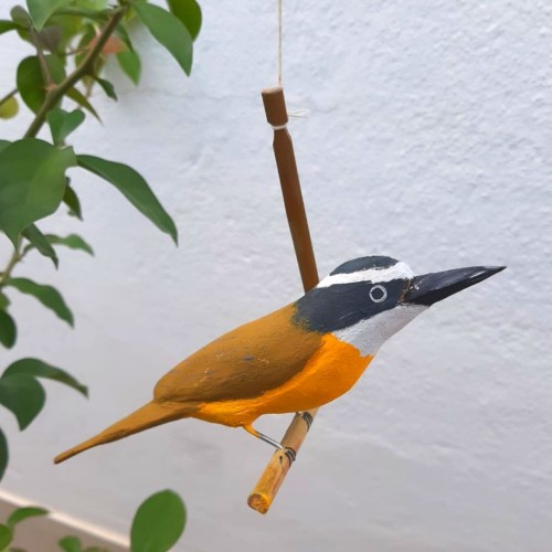 Pássaro de Madeira Bem-te-vi no Poleiro