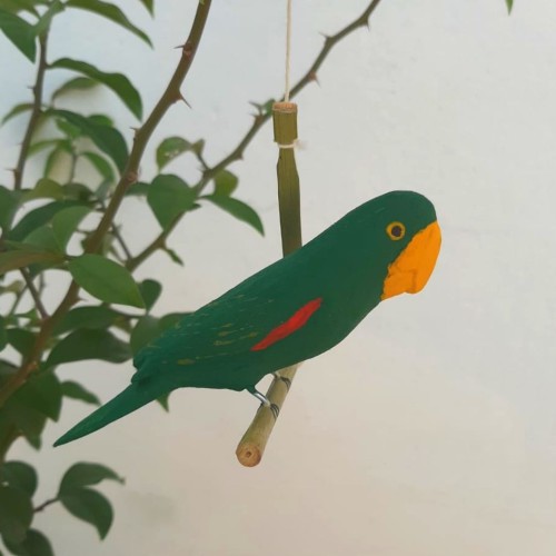 Pássaro de Madeira Periquito Verde