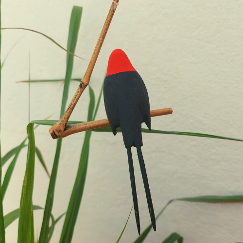 Pássaro de Madeira Rabo de Arame