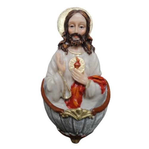 Pia de Água Benta Sagrado Coração de Jesus - 15 cm - Modelo B