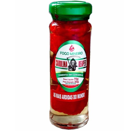 Conserva de Pimenta Carolina Reaper 70g - Fogo Mineiro