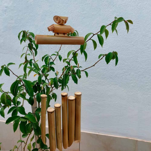 Sino dos Ventos de Bambu - Modelo Coruja