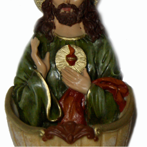 Pia de Água Benta Sagrado Coração de Jesus - 15 cm - Modelo V