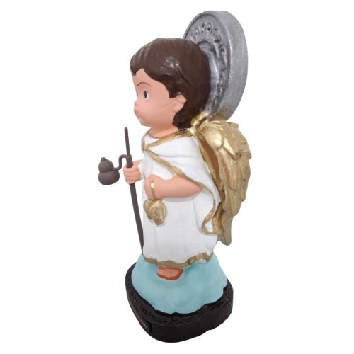 Imagem Infantil de São Rafael Arcanjo em Borracha Inquebrável - 16 cm