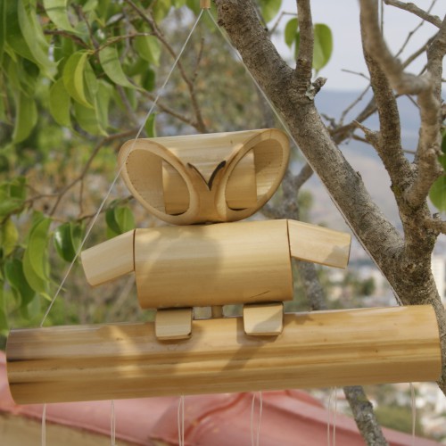 Sino dos Ventos de Bambu - Modelo Coruja